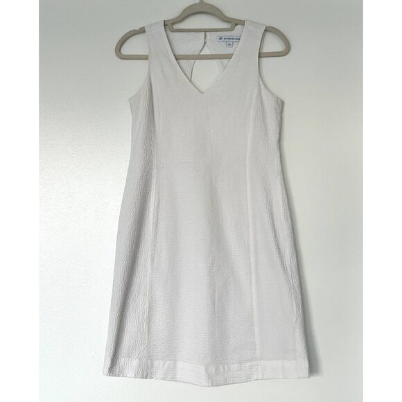 EUC Southern Tide Baxlee Seersucker Shift Dress White Size 2 Sleeveless Summer - Picture 8 of 16